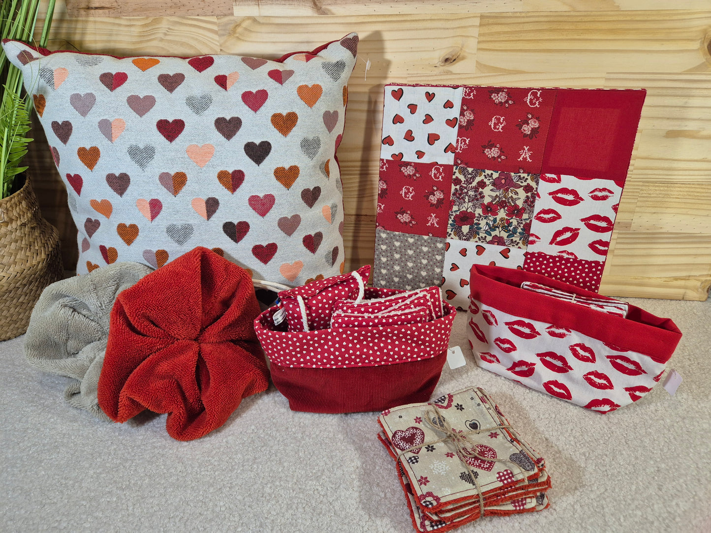 Housse de coussin cœur 40x40 cm