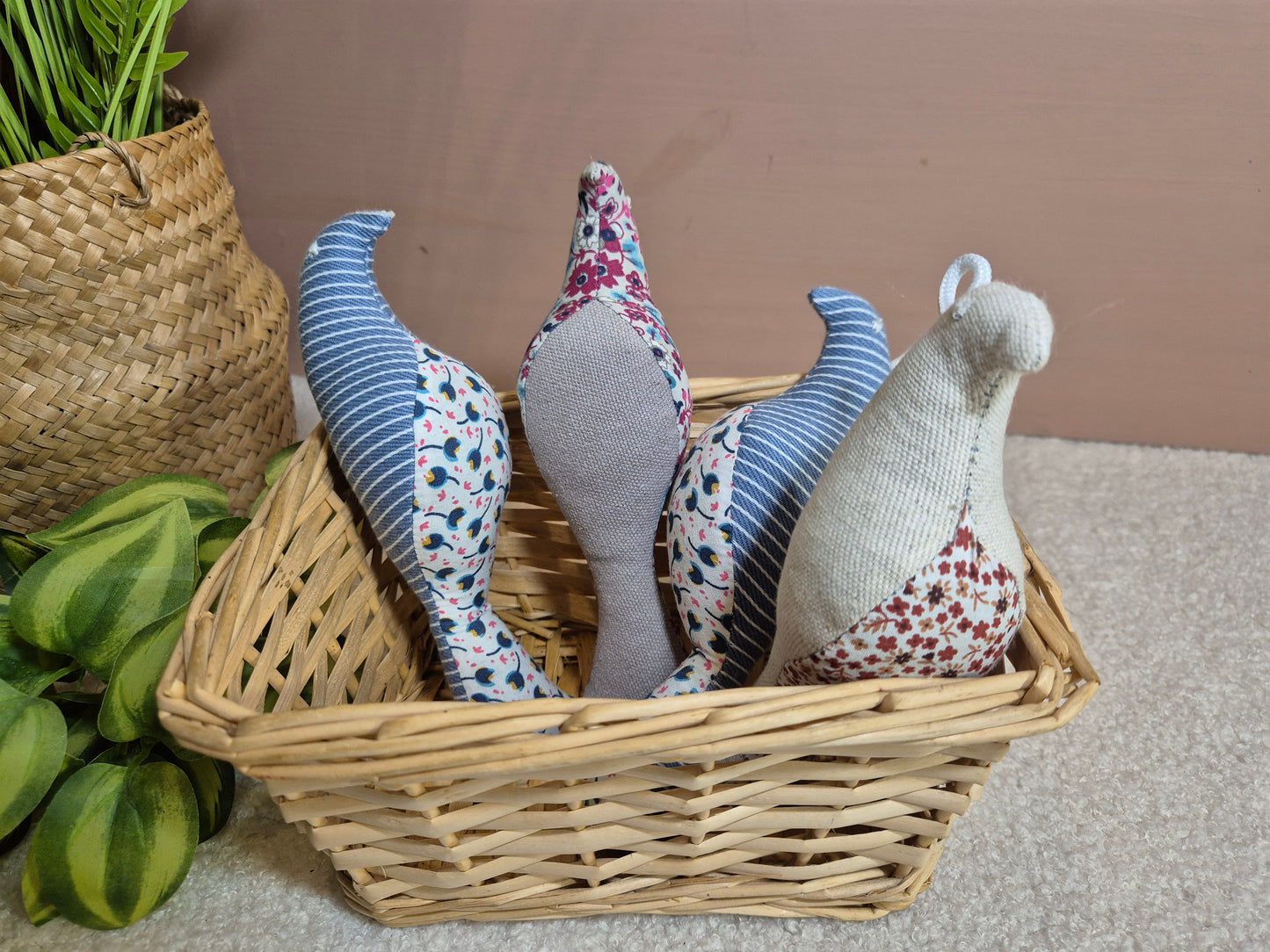 Oiseau perruche en tissu