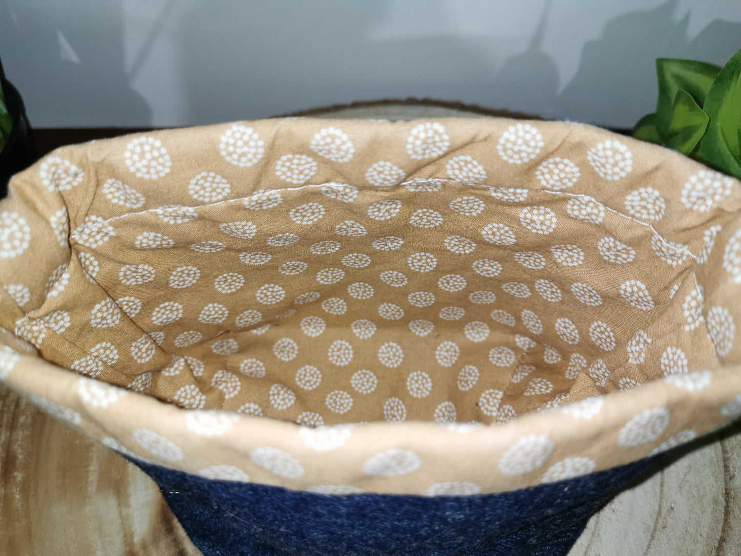 Corbeille en jean intérieur coton