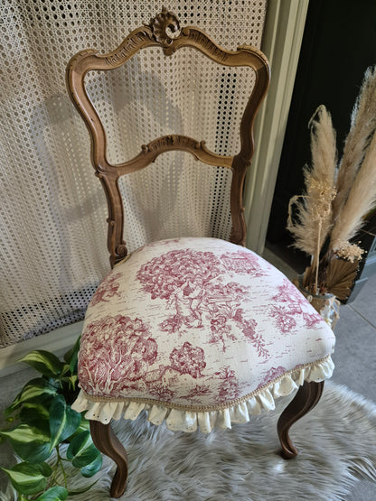 Chaise rocaille en Toile de Jouy