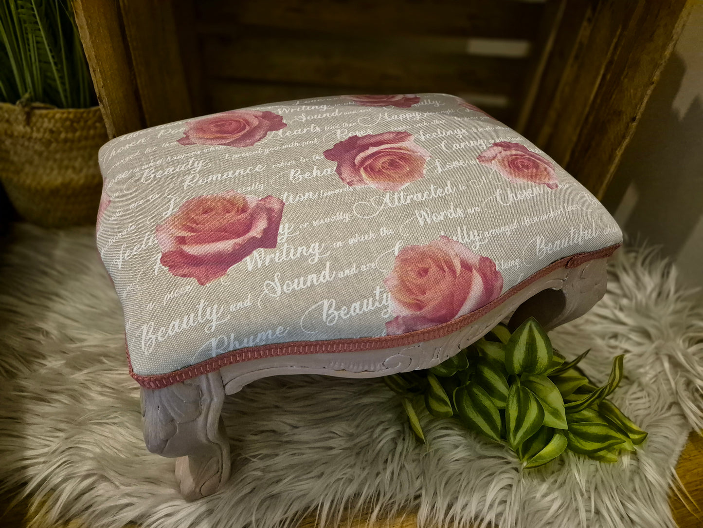 Repose pied style louis XV shabby