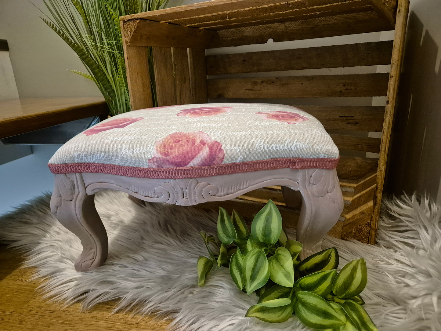 Repose pied style louis XV shabby