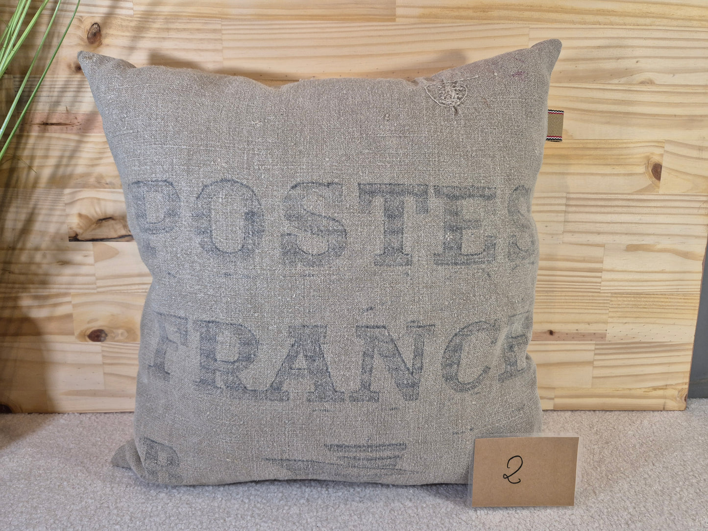 Housse de coussin la poste en chanvre 50x50