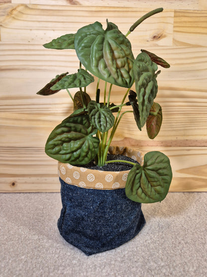 Corbeille en jean intérieur coton