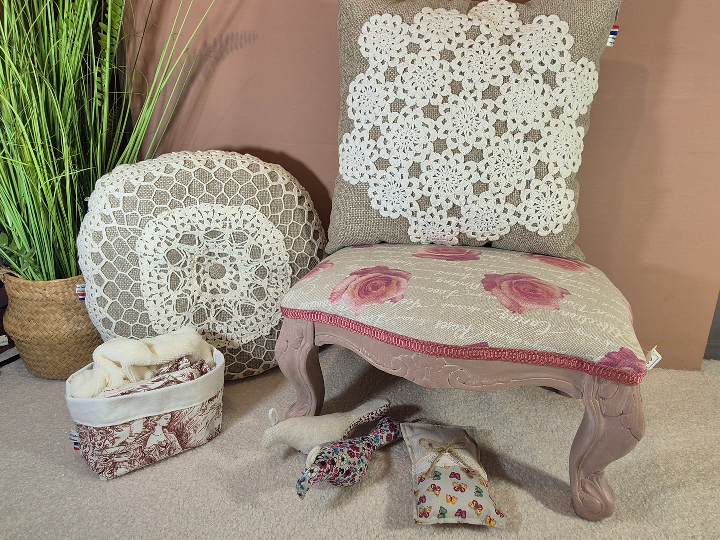 Oiseau perruche en tissu