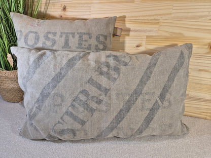 Coussin en chanvre des années 40-50 et laine de mouton