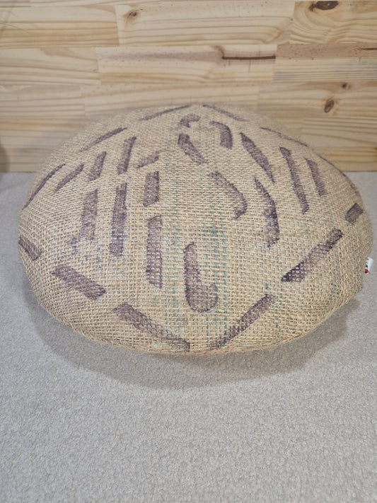 Coussin en toile de jute ancienne