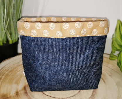 Corbeille en jean intérieur coton