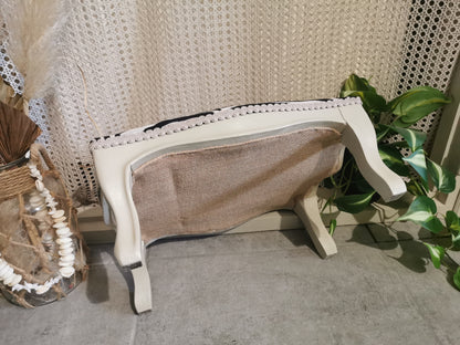 Repose pied ancien tissu Jacquard zèbre