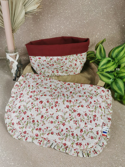 Trousse volantée en lin